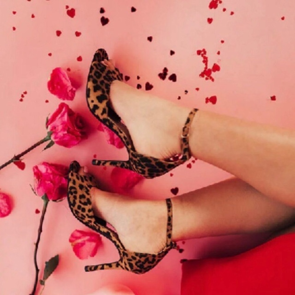 Leopard Hair Heels + Ankle Strap Salsa Stilettos